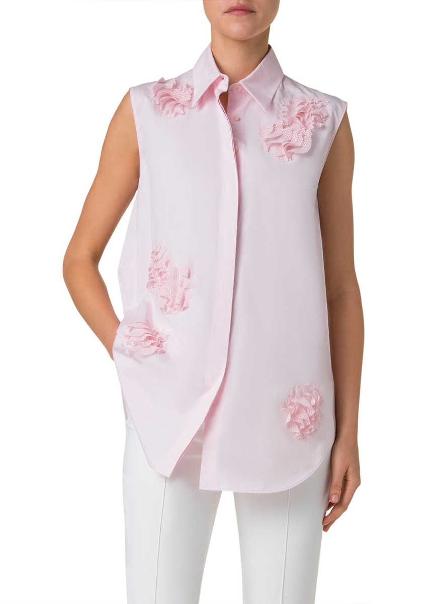 Pink Sleeveless Poplin Blouse - Akris Punto