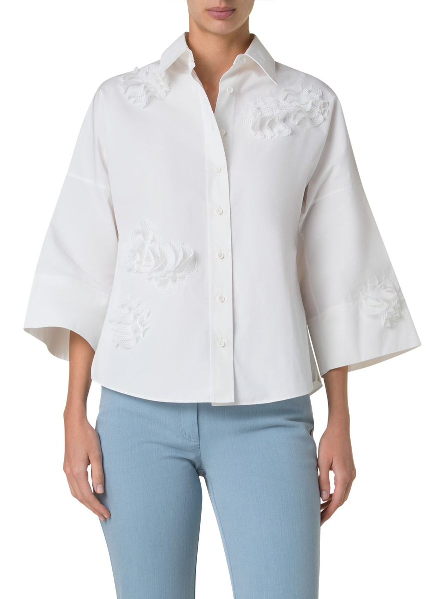 Kimono Sleeve Cotton Blouse