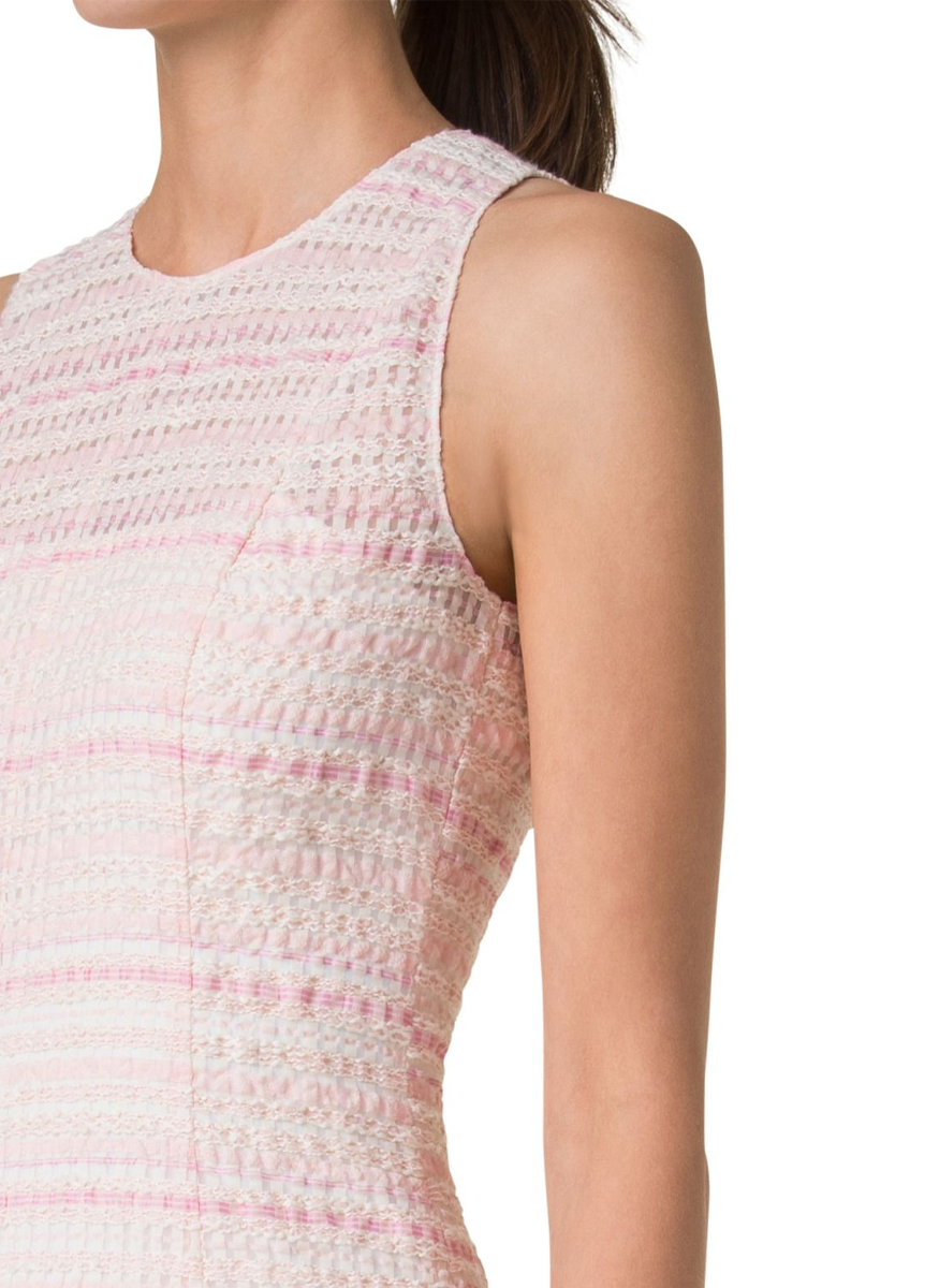 Pink Tweed Round Neck Midi Dress - Akris Punto