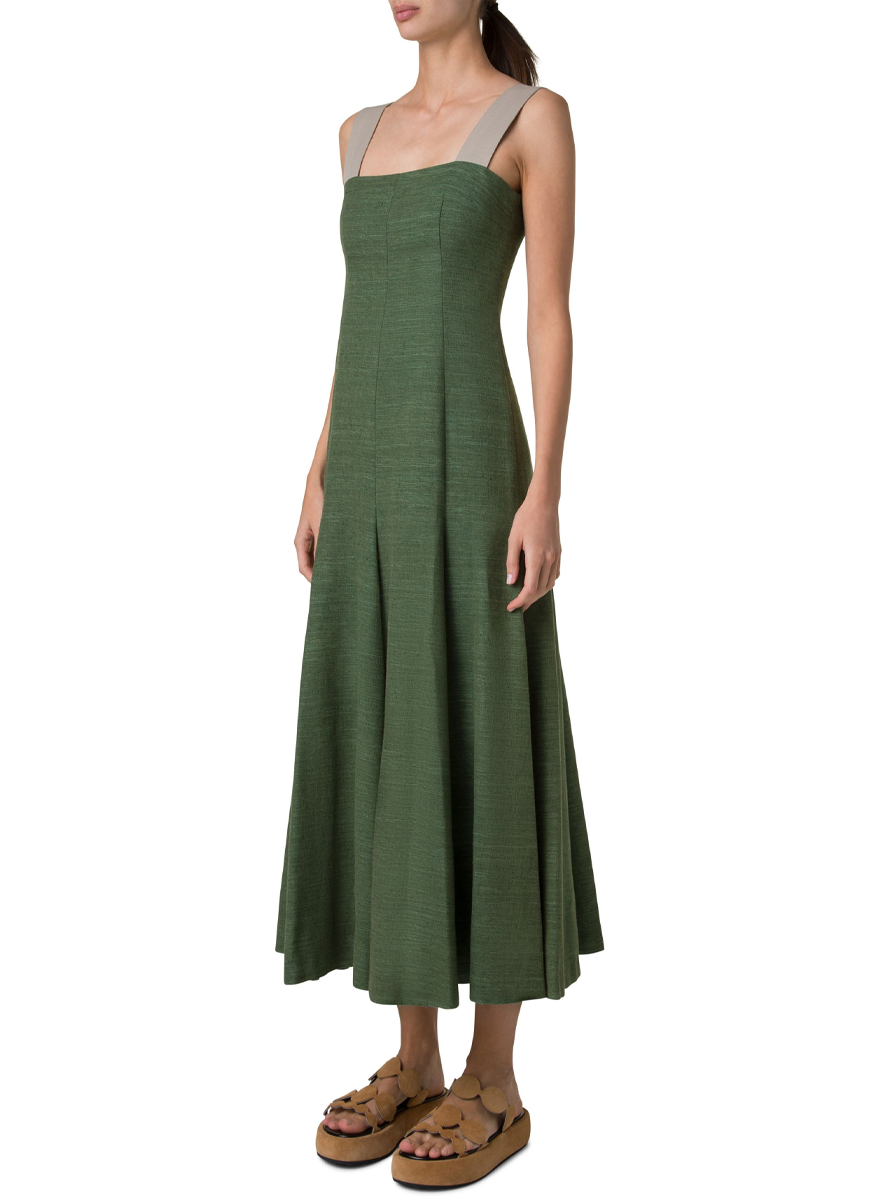 Sleeveless Square Neck Midi Dress - Akris Punto