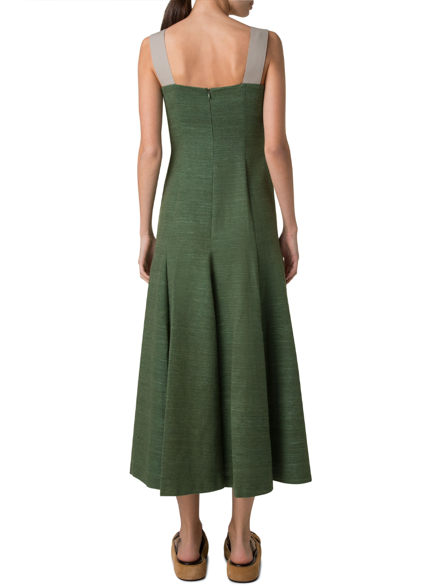 Sleeveless Square Neck Midi Dress - Akris Punto