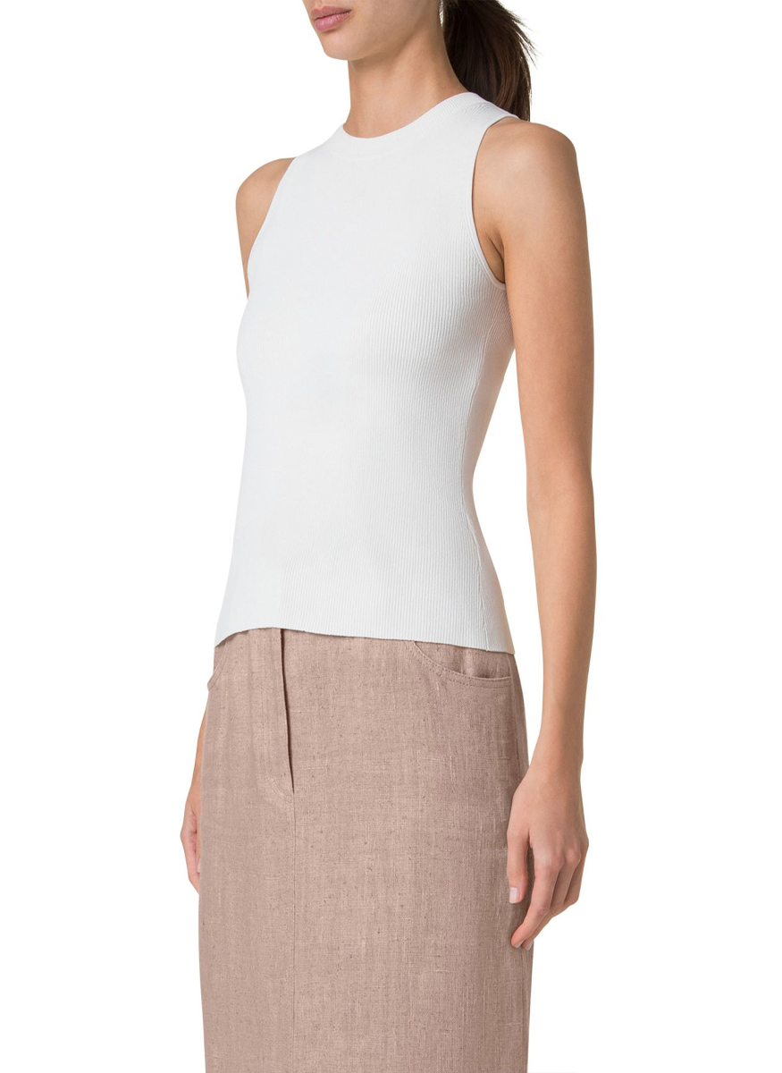 Crew Neck Sleeveless Knit Top - Akris Punto