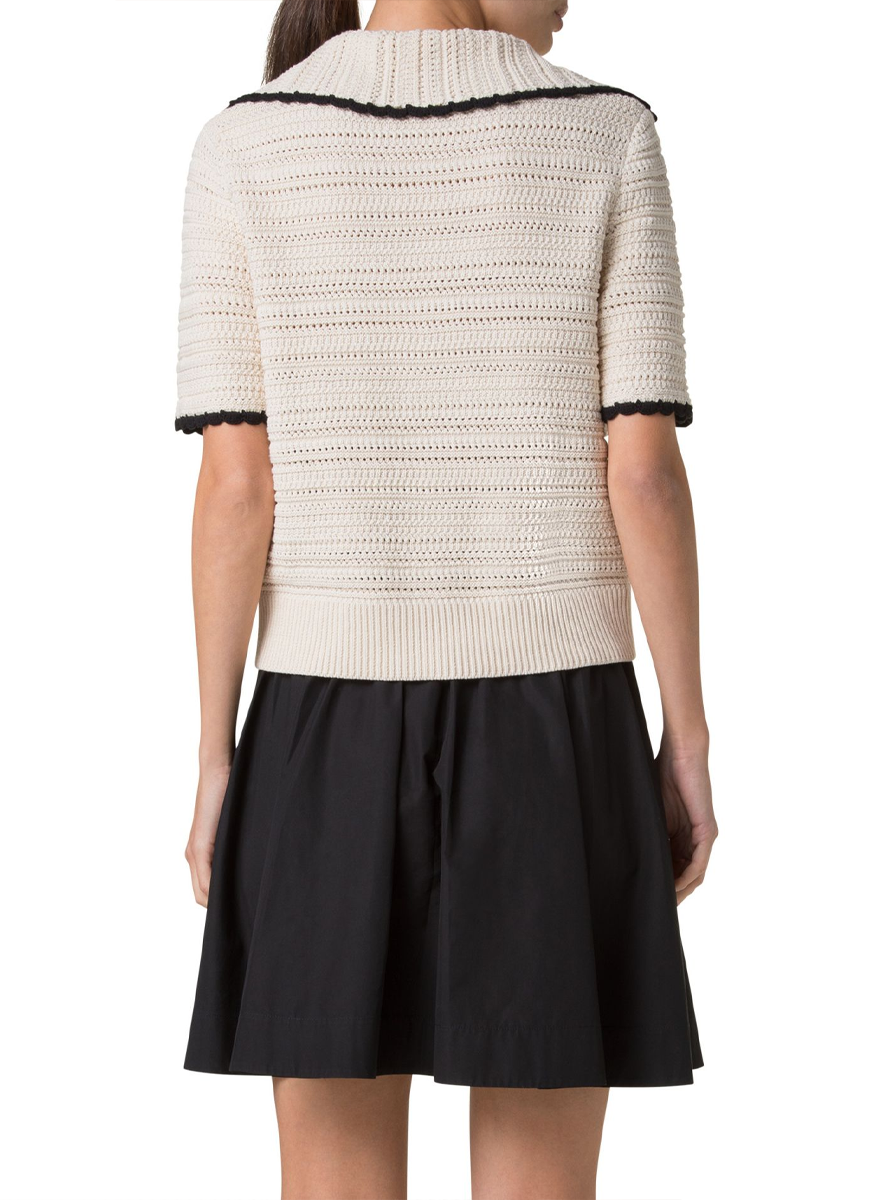 Polo Collar Crochet Knit - Akris Punto