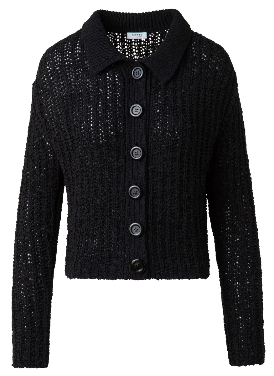 Tweed Knit Collar Cardigan