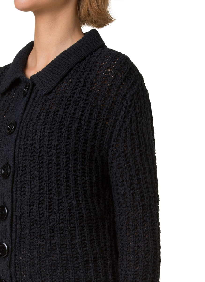 Tweed Knit Collar Cardigan - Akris Punto