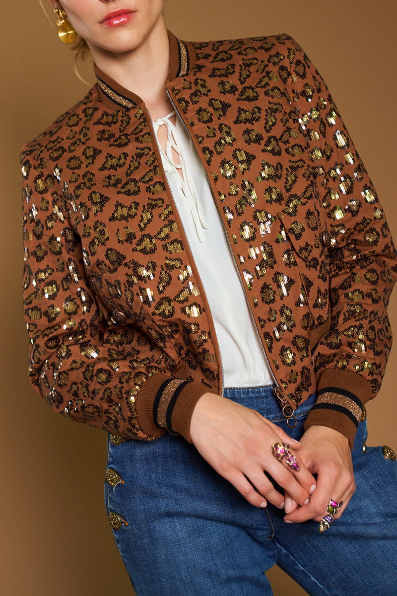 Cheetah Lurex Bomber - Maison Common