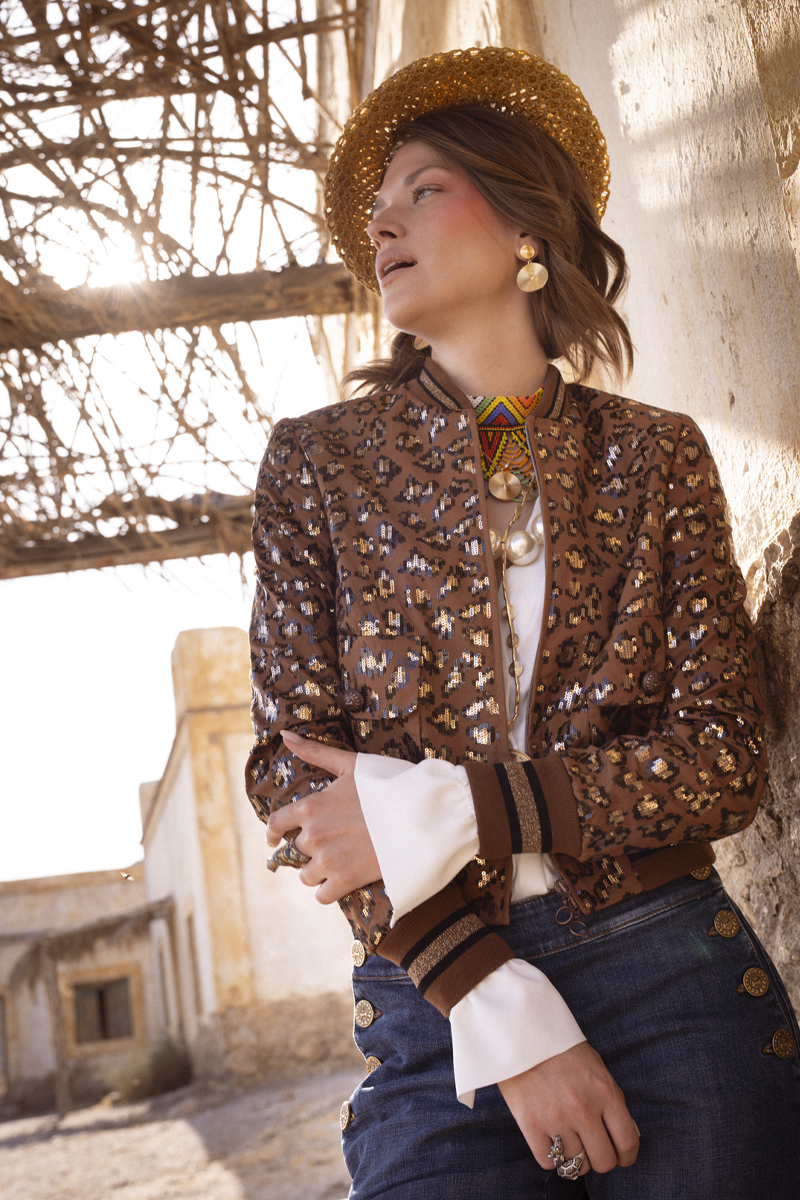 Cheetah Lurex Bomber