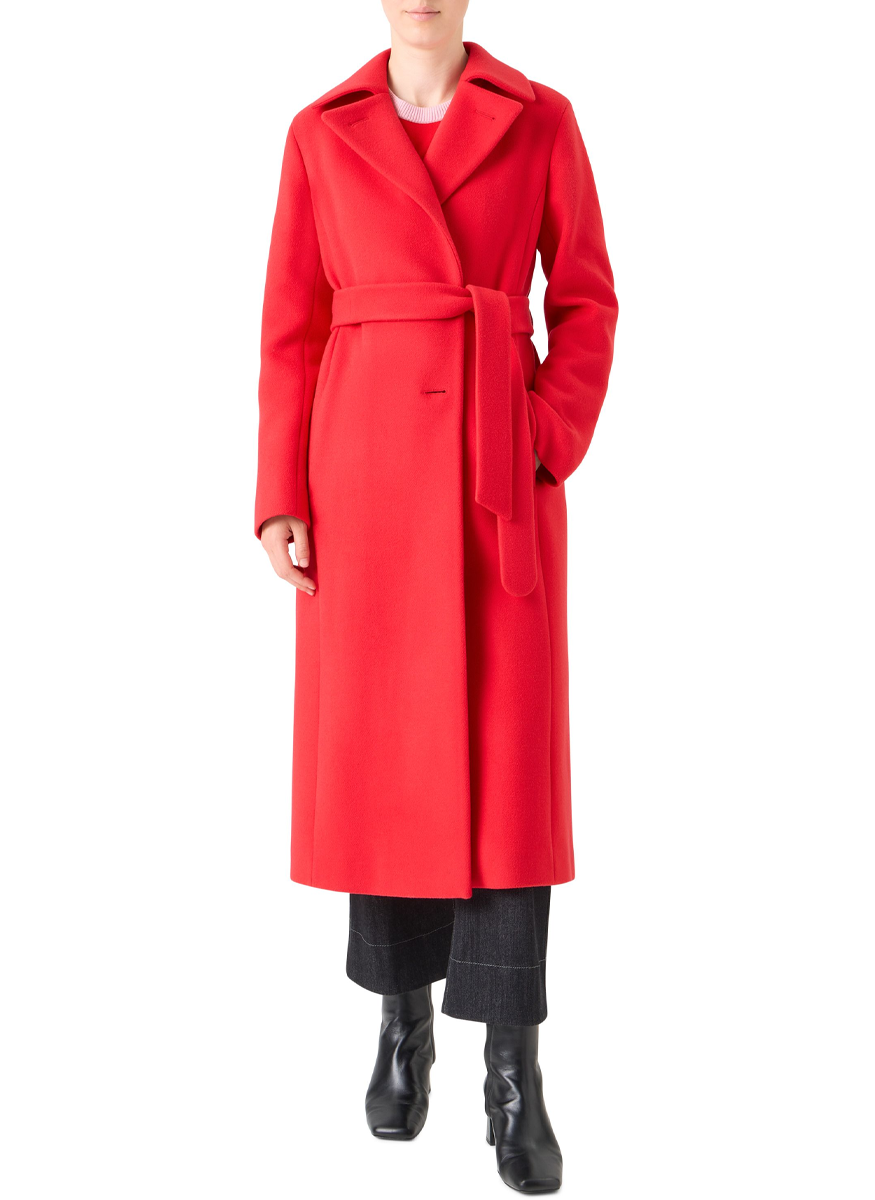 Wool Blend Lapel Collar Coat