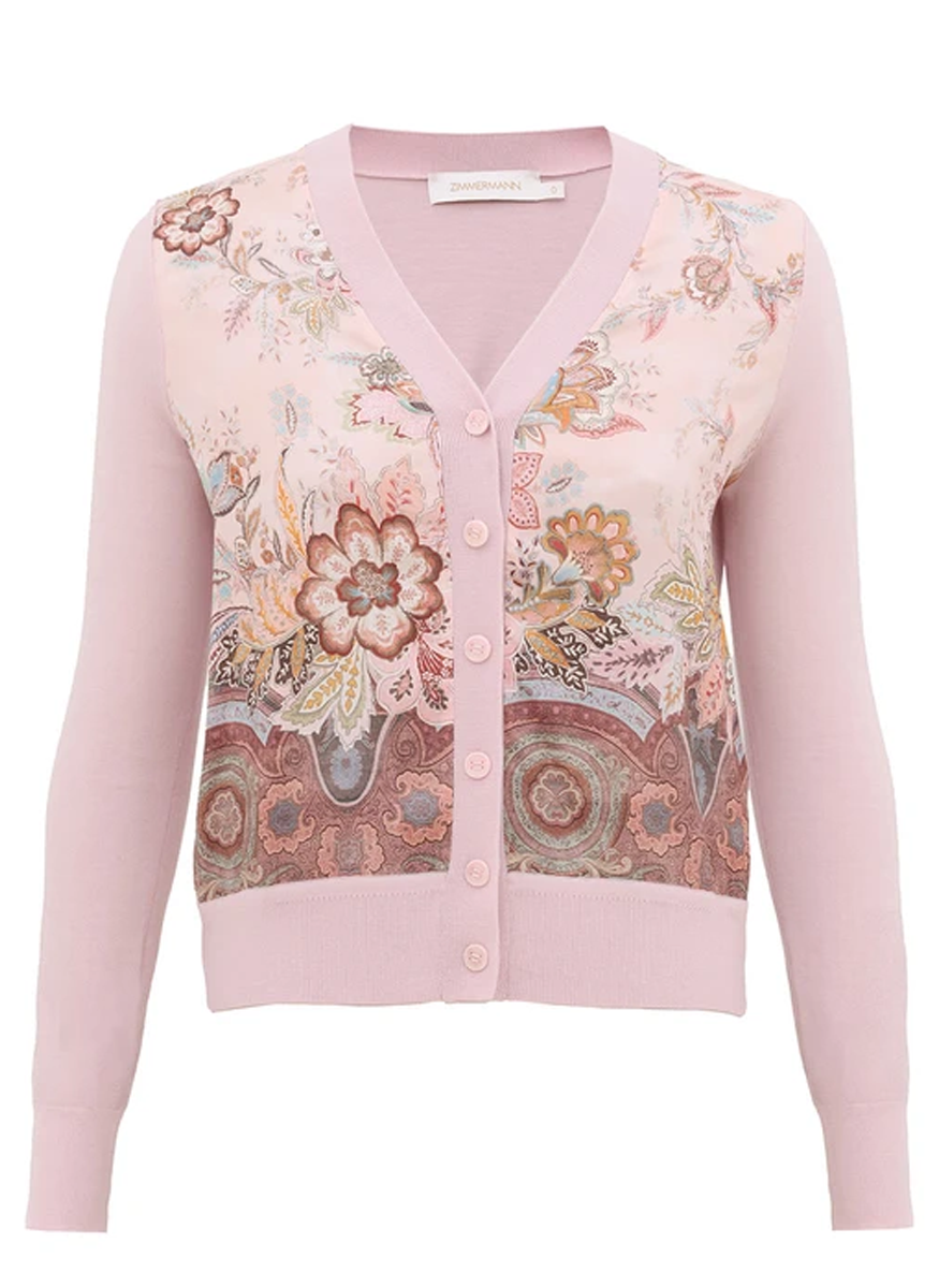 Luna Printed Silk Cardigan