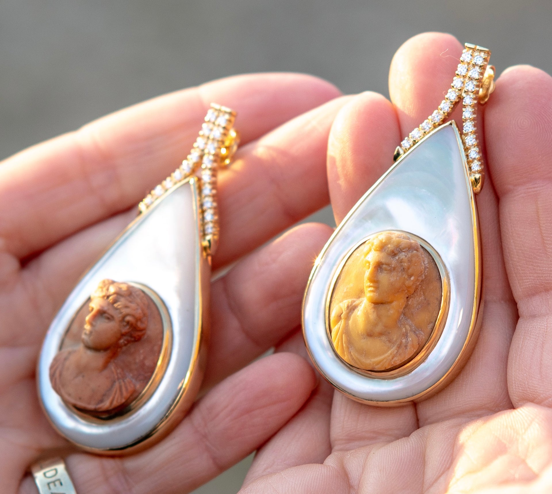 Marble Cameo Earrings