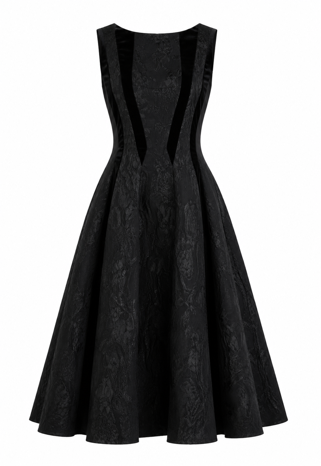 Mixed Media Low Back Midi Dress