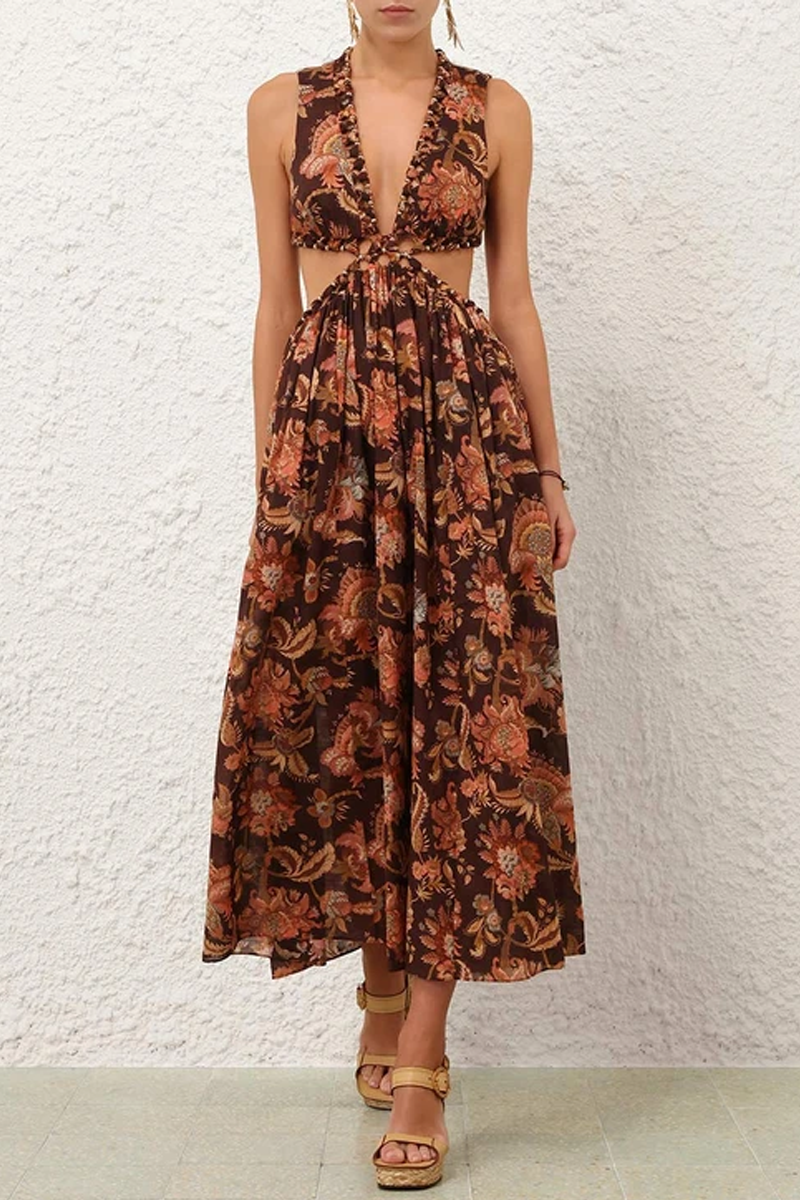 zimmermann brown dress Zimmermann, Memento Burnout paisley semi-sheer gown, Women, Brown, US 6, Dresses, Materialmix