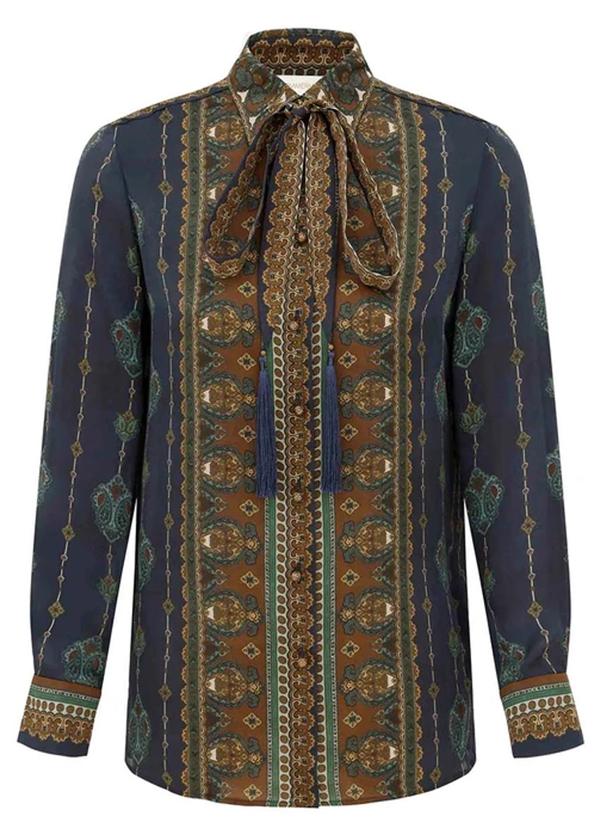 Ascent Satin Scarf Shirt - Zimmermann