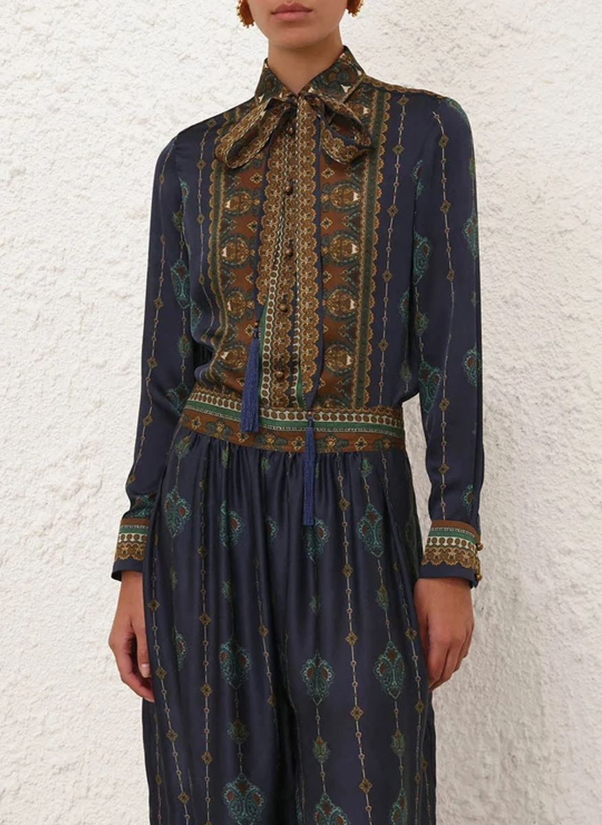 Ascent Satin Scarf Shirt - Zimmermann