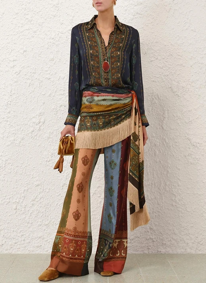 Ascent Satin Scarf Shirt - Zimmermann