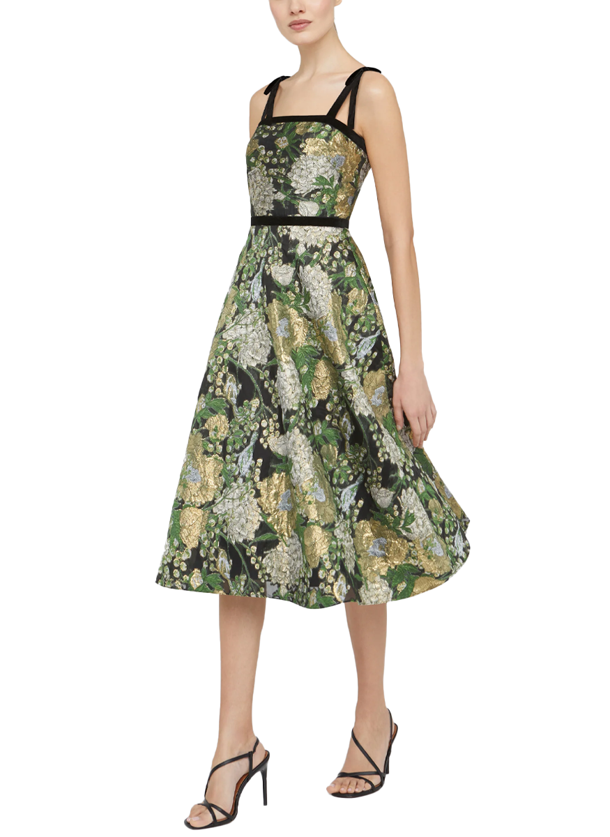 Joni Velvet Bow Strap Dress - THEIA