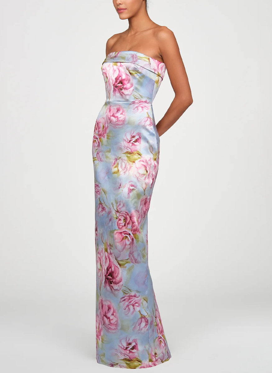 Cleo Strapless Column Gown - THEIA