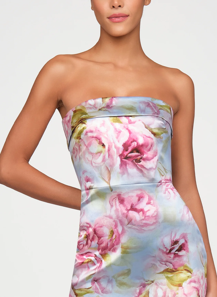 Cleo Strapless Column Gown - THEIA