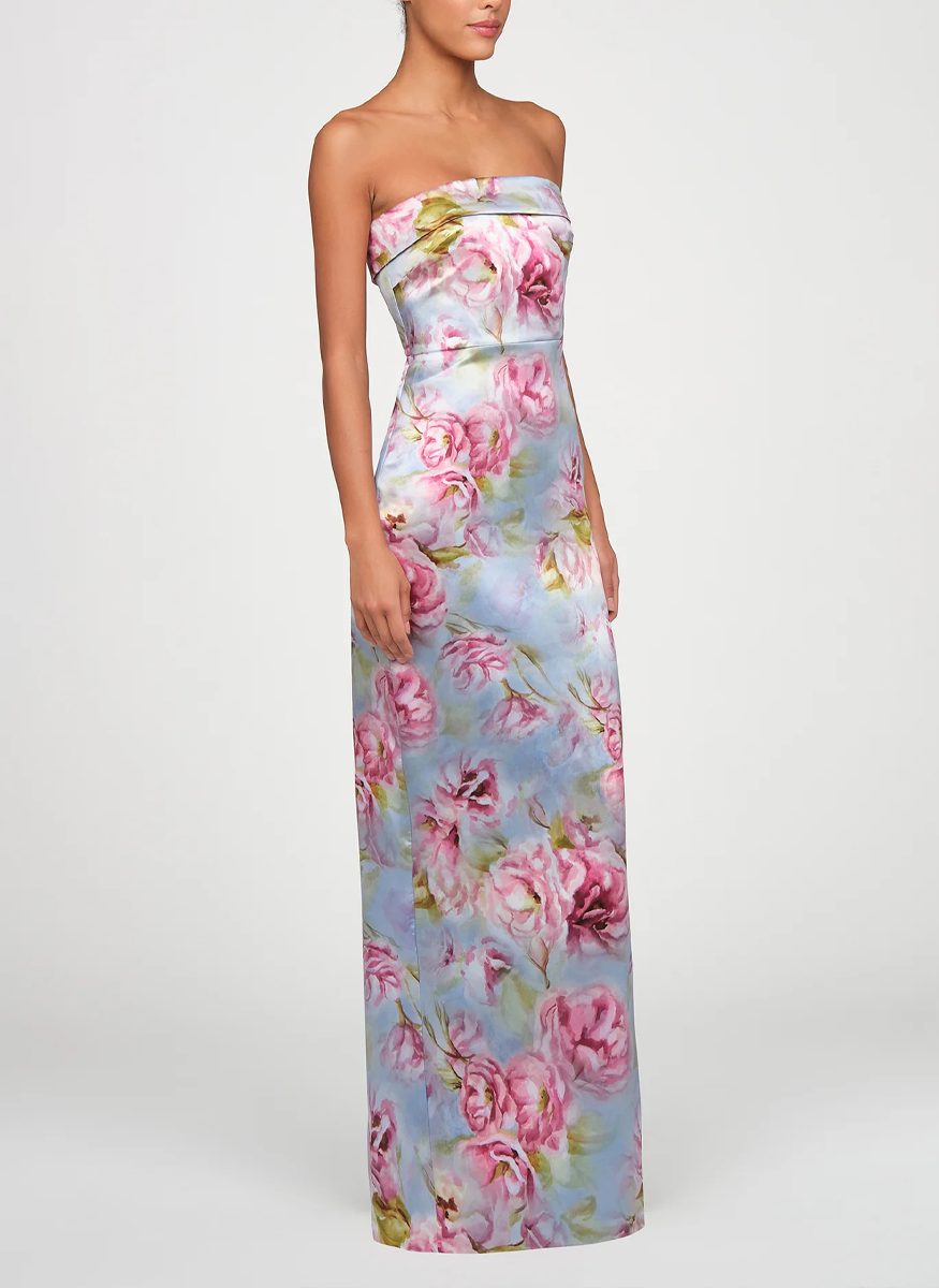 Cleo Strapless Column Gown - THEIA