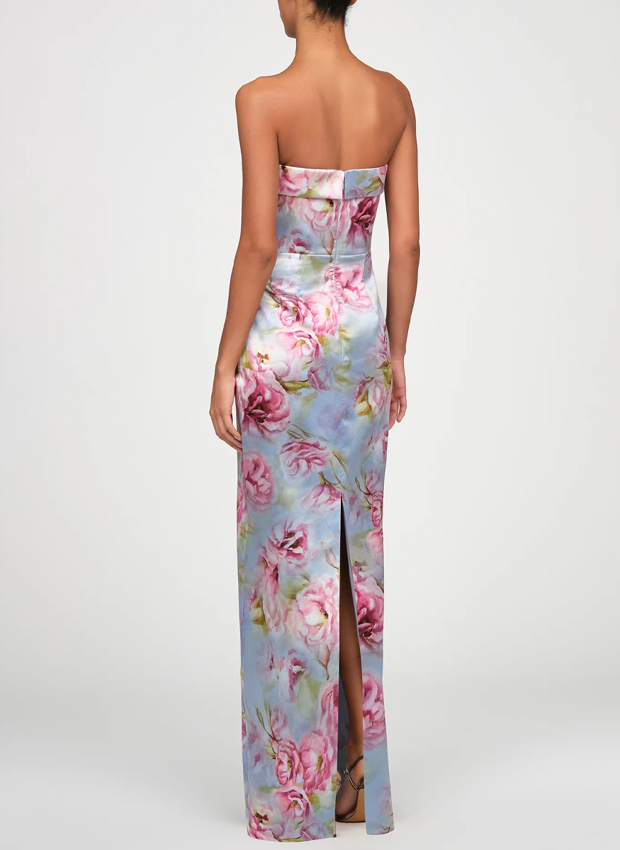 Cleo Strapless Column Gown - THEIA