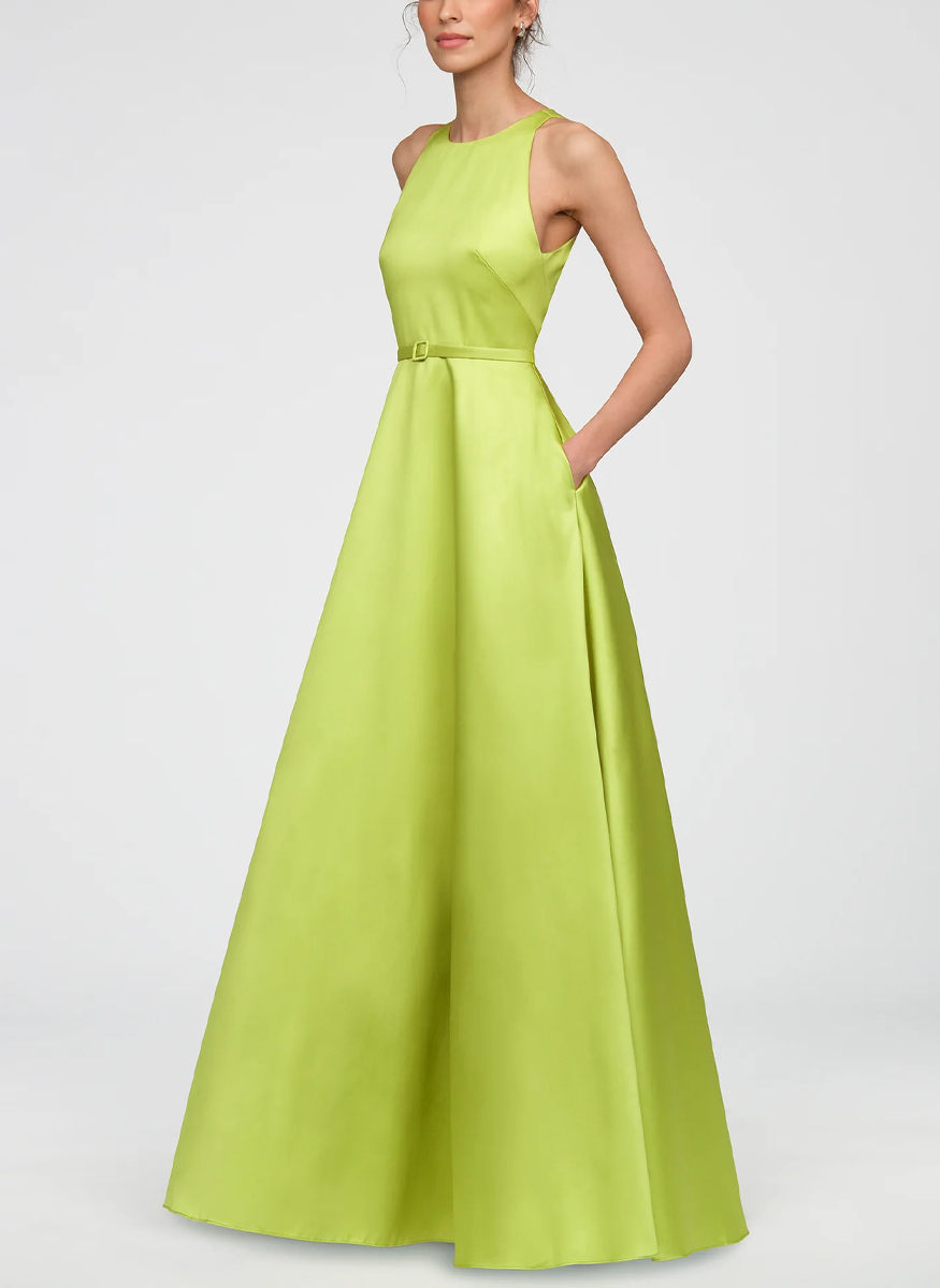 Minta Mikado Halter Gown - THEIA