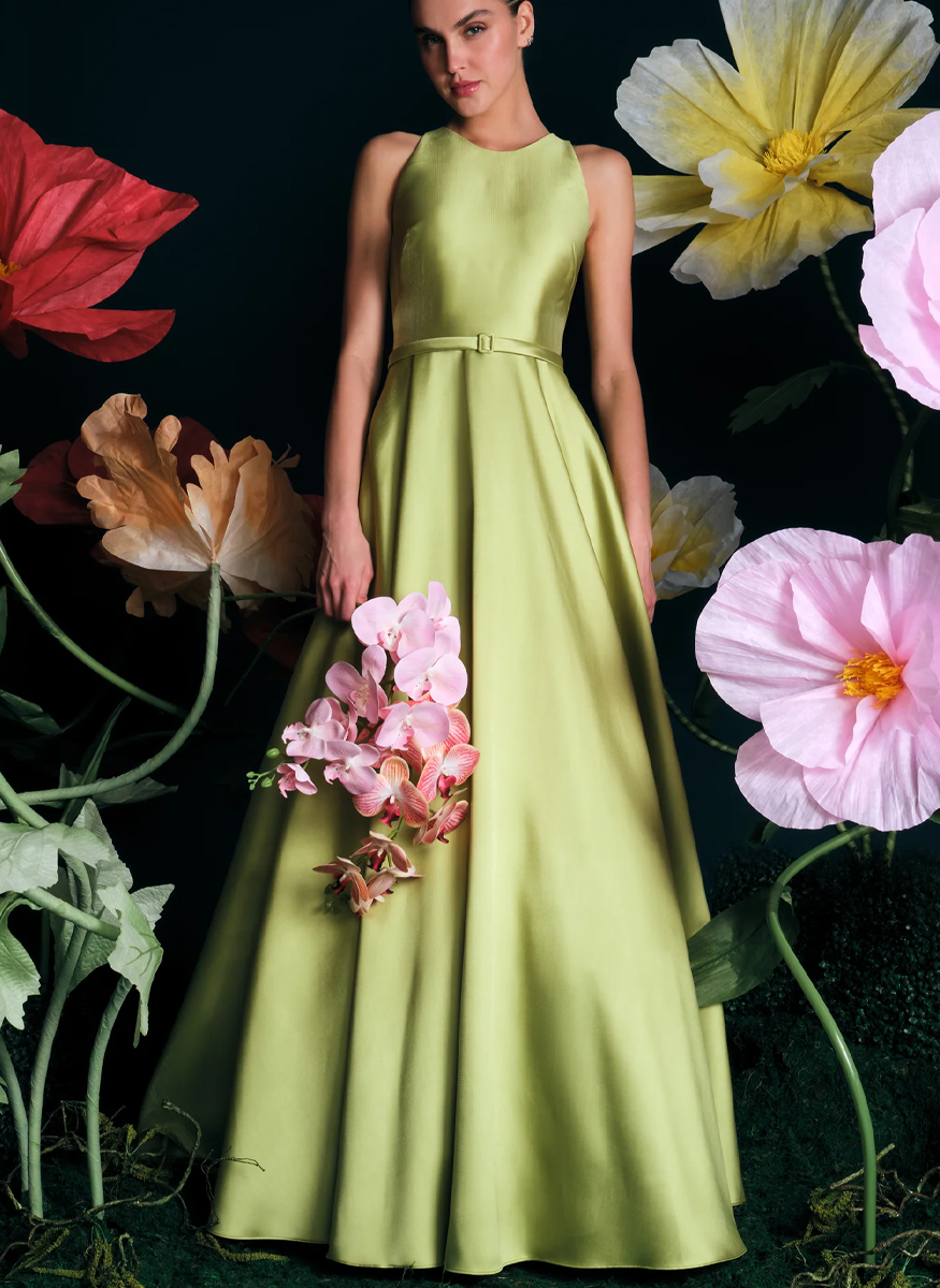 Minta Mikado Halter Gown