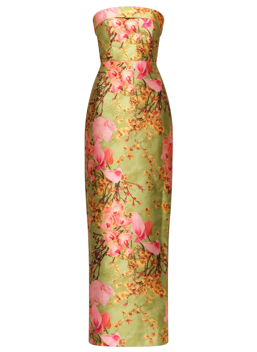 Cleo Strapless Column Gown - THEIA