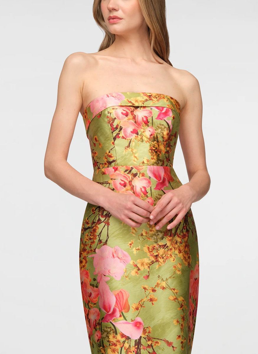Cleo Strapless Column Gown - THEIA