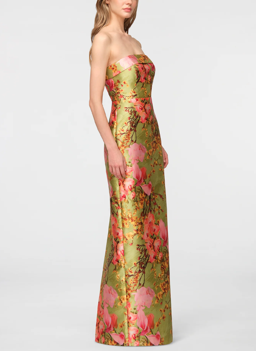 Cleo Strapless Column Gown - THEIA
