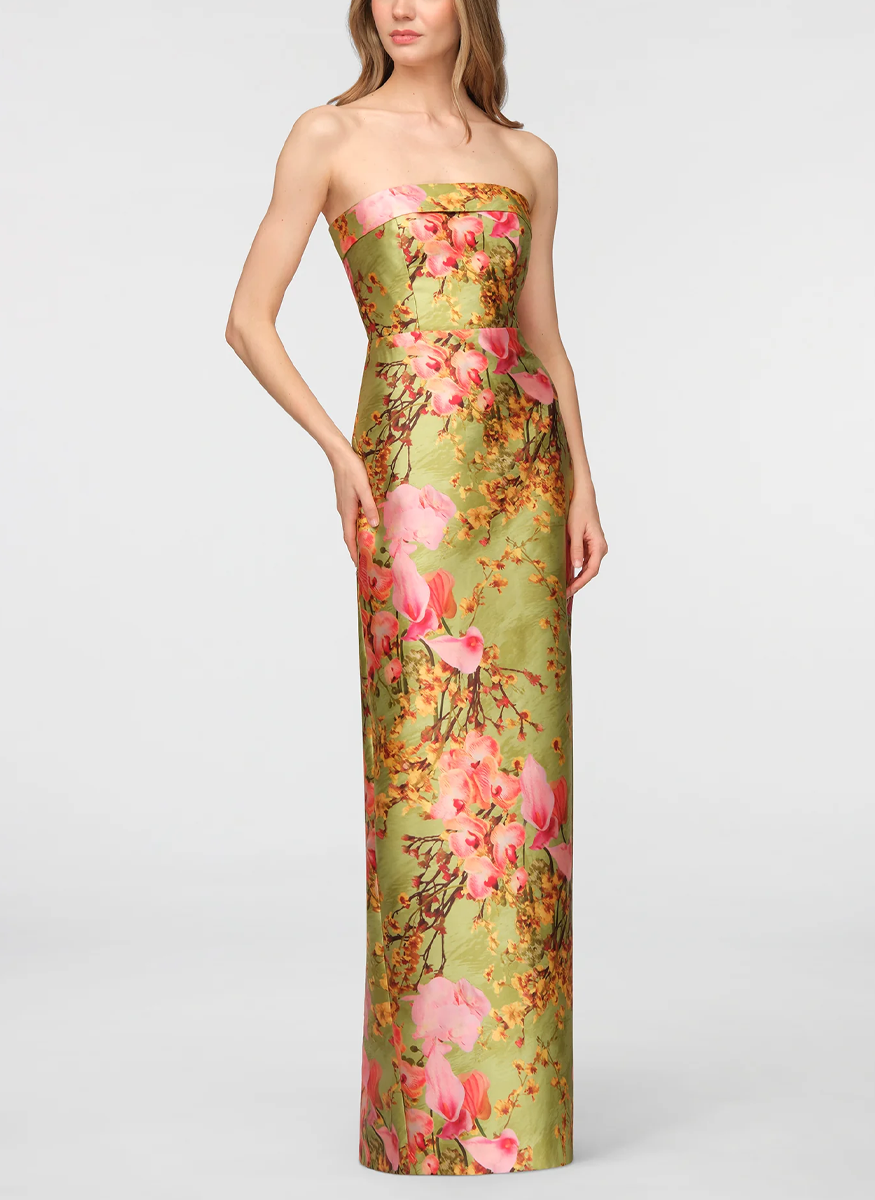 Cleo Strapless Column Gown - THEIA