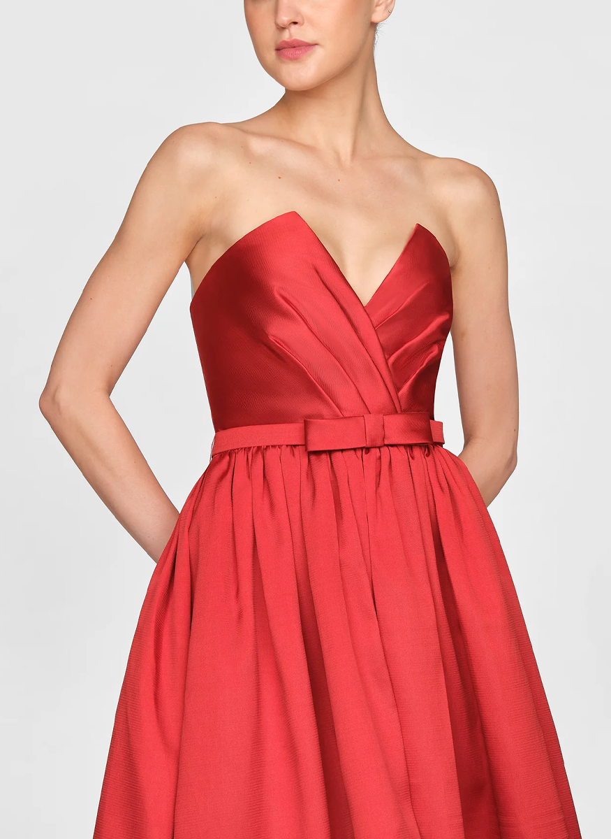 Lena Embroidered Mikado Gown - THEIA