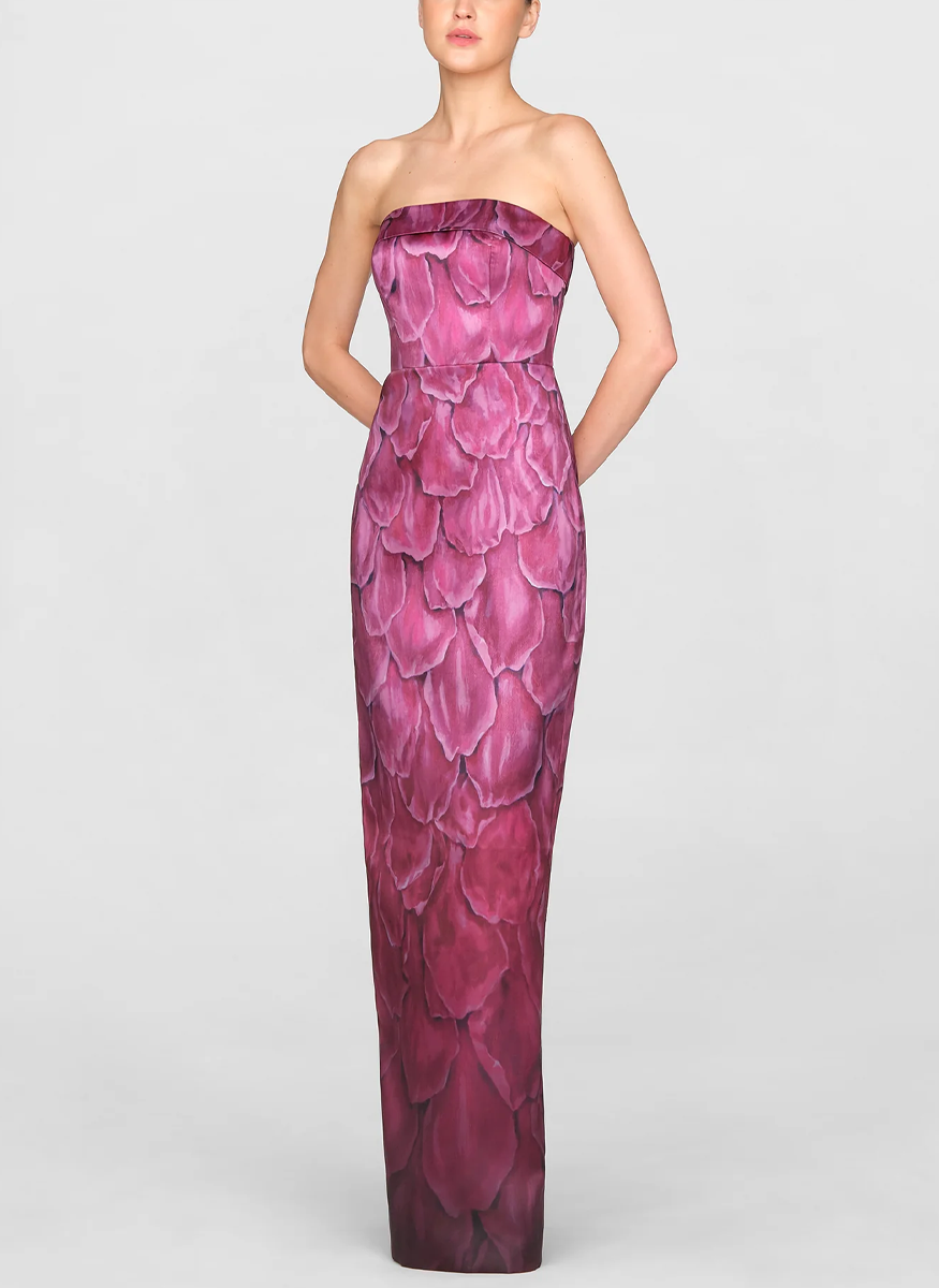 Cleo Strapless Column Gown - THEIA