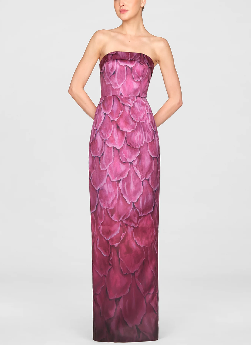 Cleo Strapless Column Gown - THEIA