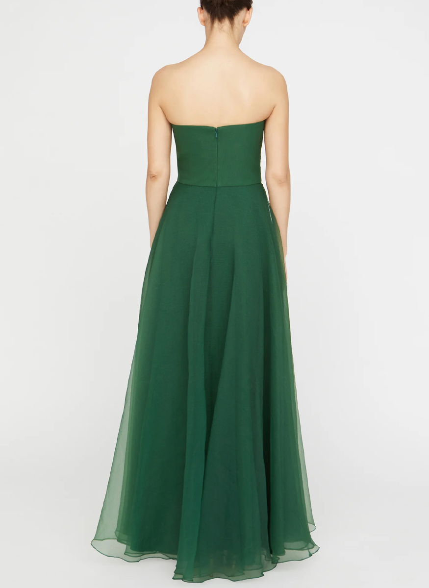 Teresa Strapless Draped Gown in Thorn - THEIA