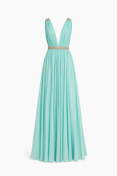 big puffy homecoming dresses Blue Puff Sleeves Ruffles A-line Prints Homecoming Dress, Blue / 0 main image 0
