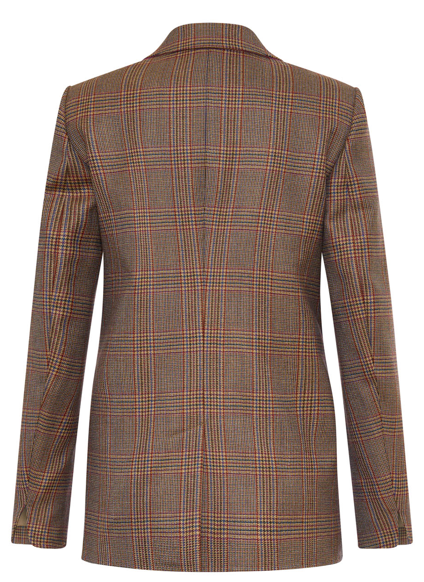 Light Weight Wool Plaid Single Breasted Jacket - Maison Common