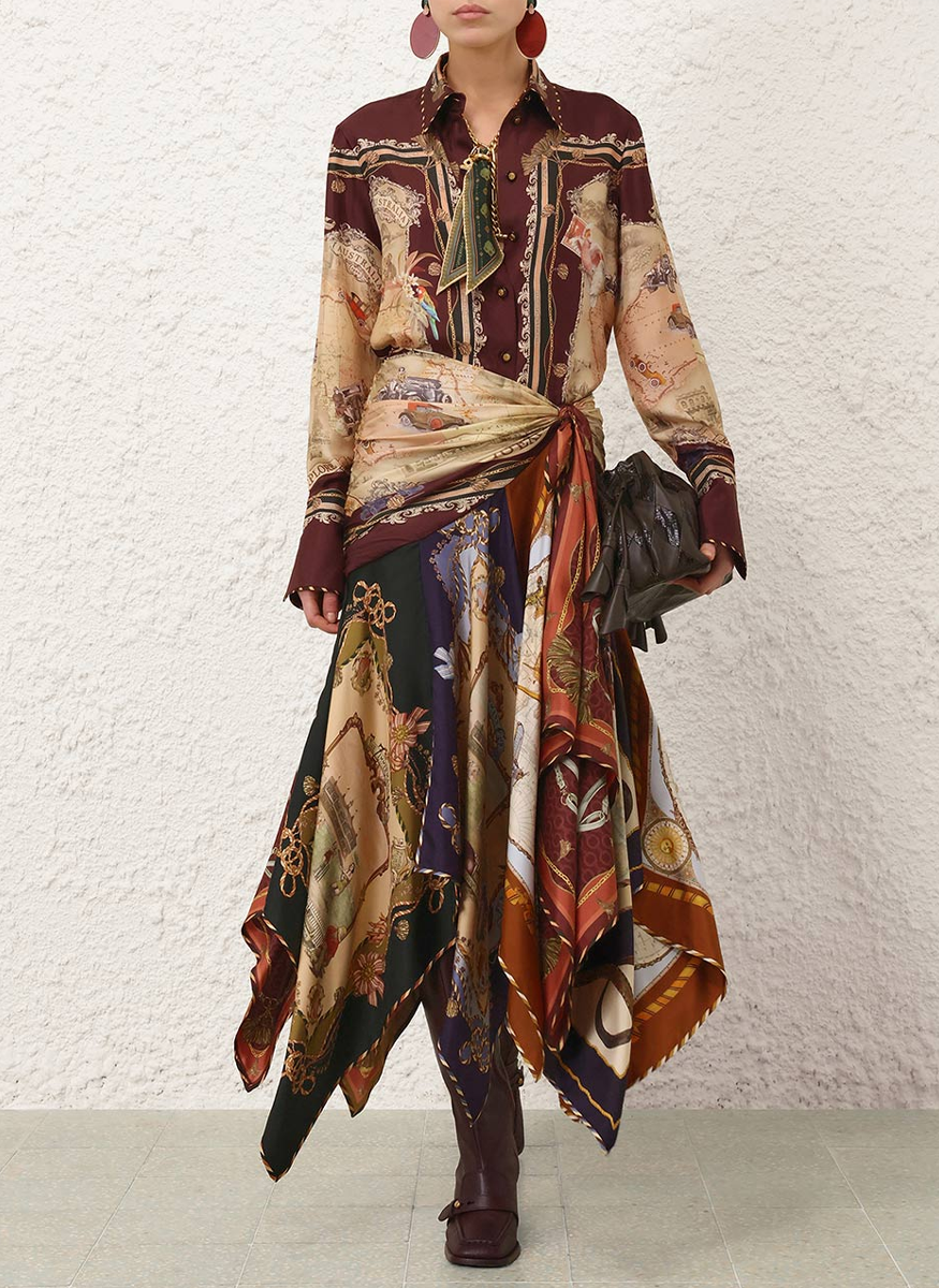 Valiant Draped Scarf Skirt - Zimmermann