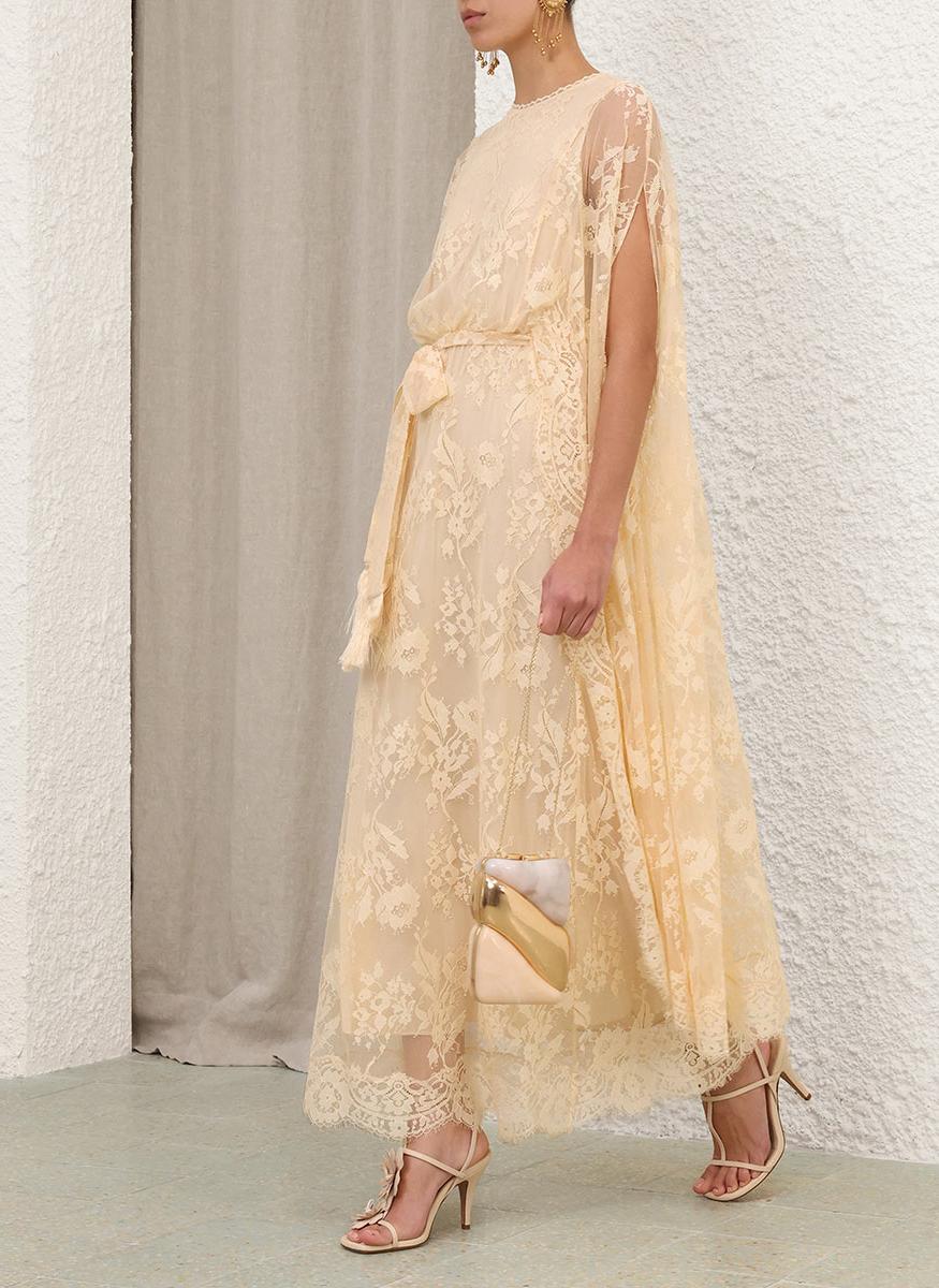 Valiant Lace Caped Maxi Dress - Zimmermann