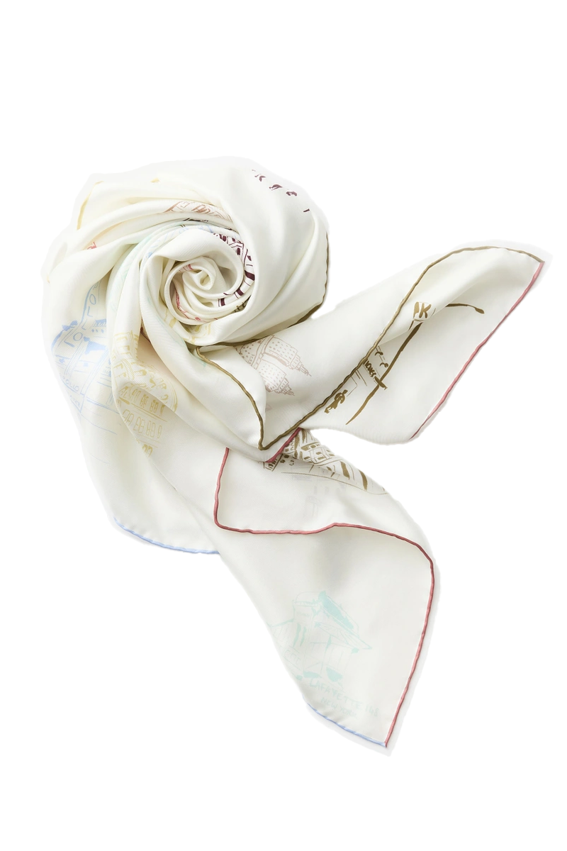 Manhattan Print Silk Twill Scarf
