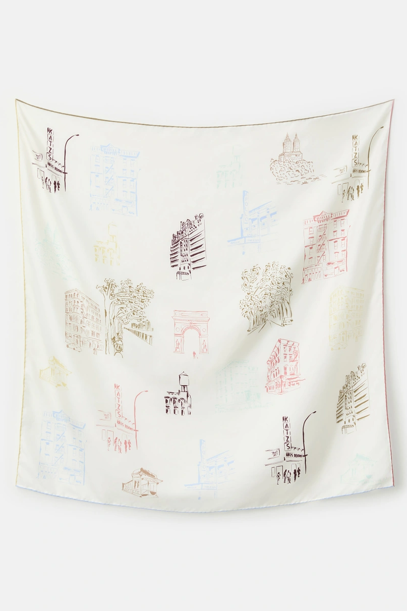 Manhattan Print Silk Twill Scarf