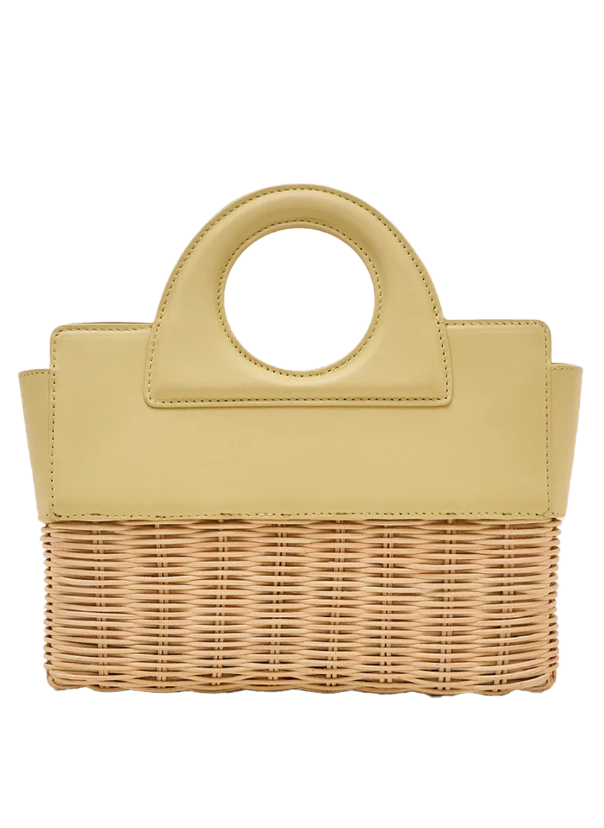 Penelope Petite Rattan Top-Handle Bag