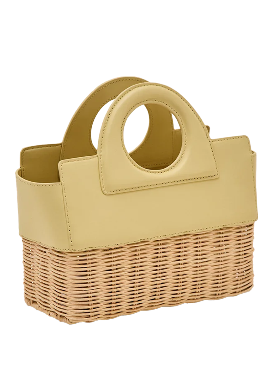 Penelope Petite Rattan Top-Handle Bag