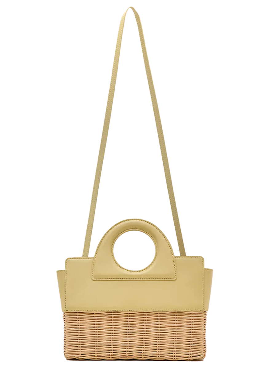 Penelope Petite Rattan Top-Handle Bag - Alexis