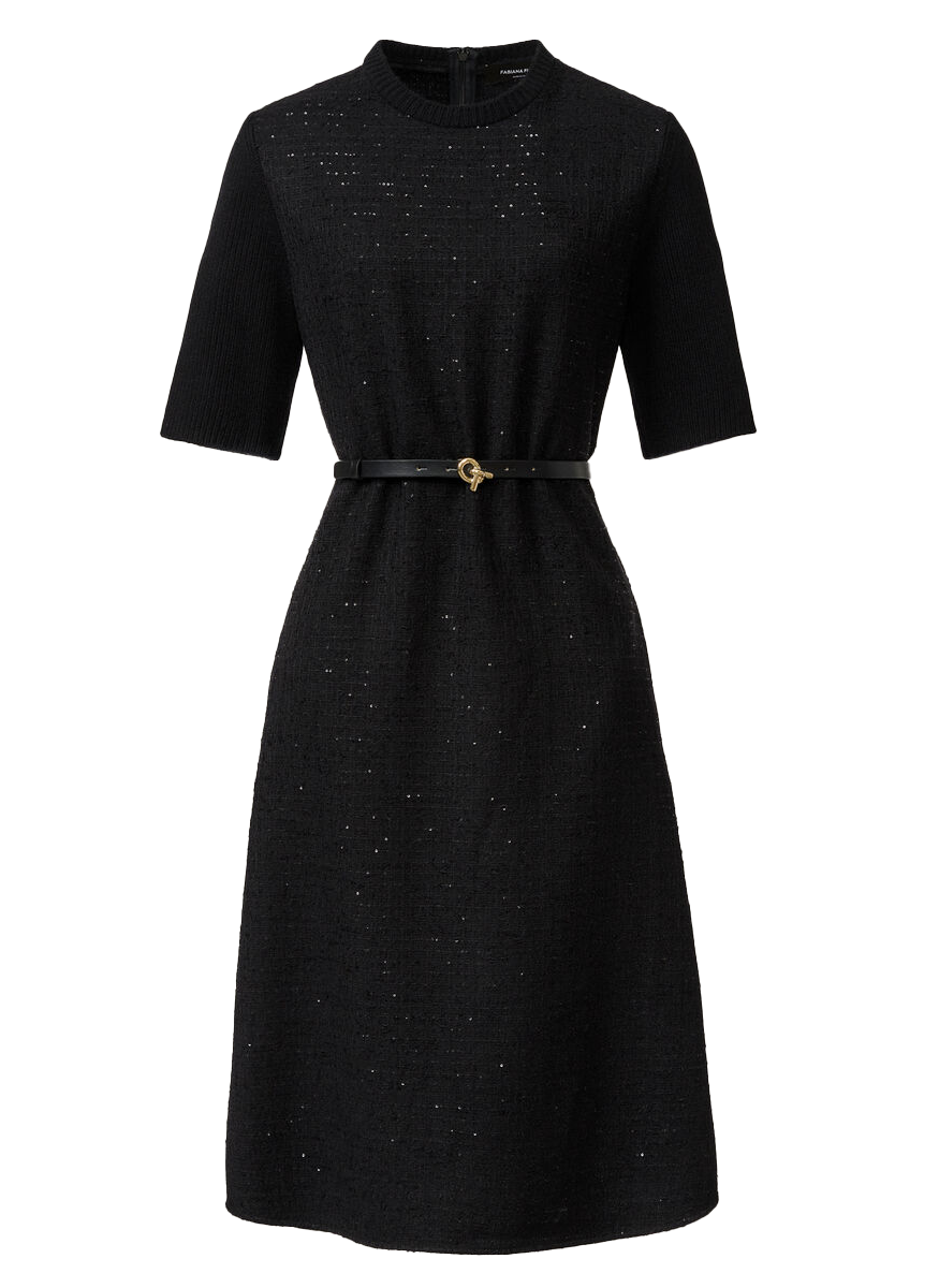Sequin Fabric Short Sleeve Dress - Fabiana Filippi