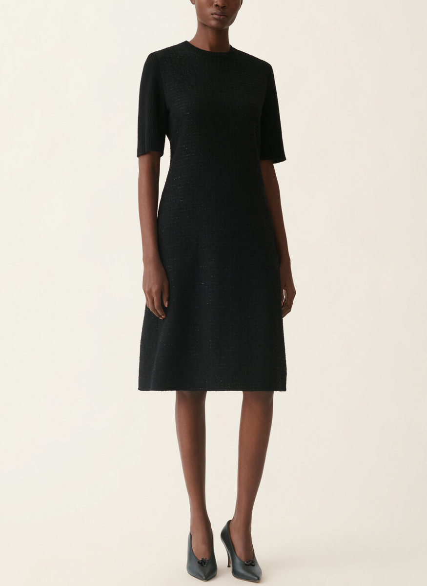 Sequin Fabric Short Sleeve Dress - Fabiana Filippi