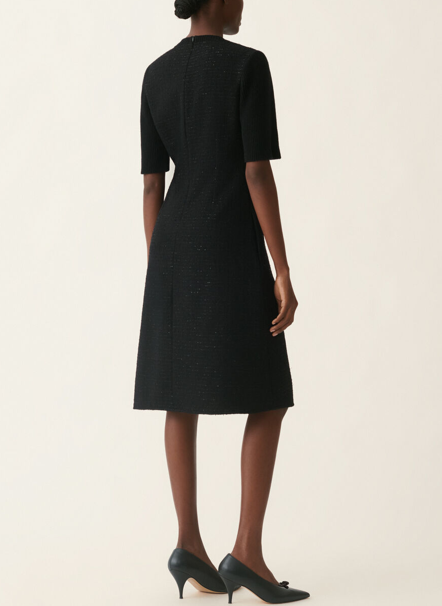 Sequin Fabric Short Sleeve Dress - Fabiana Filippi