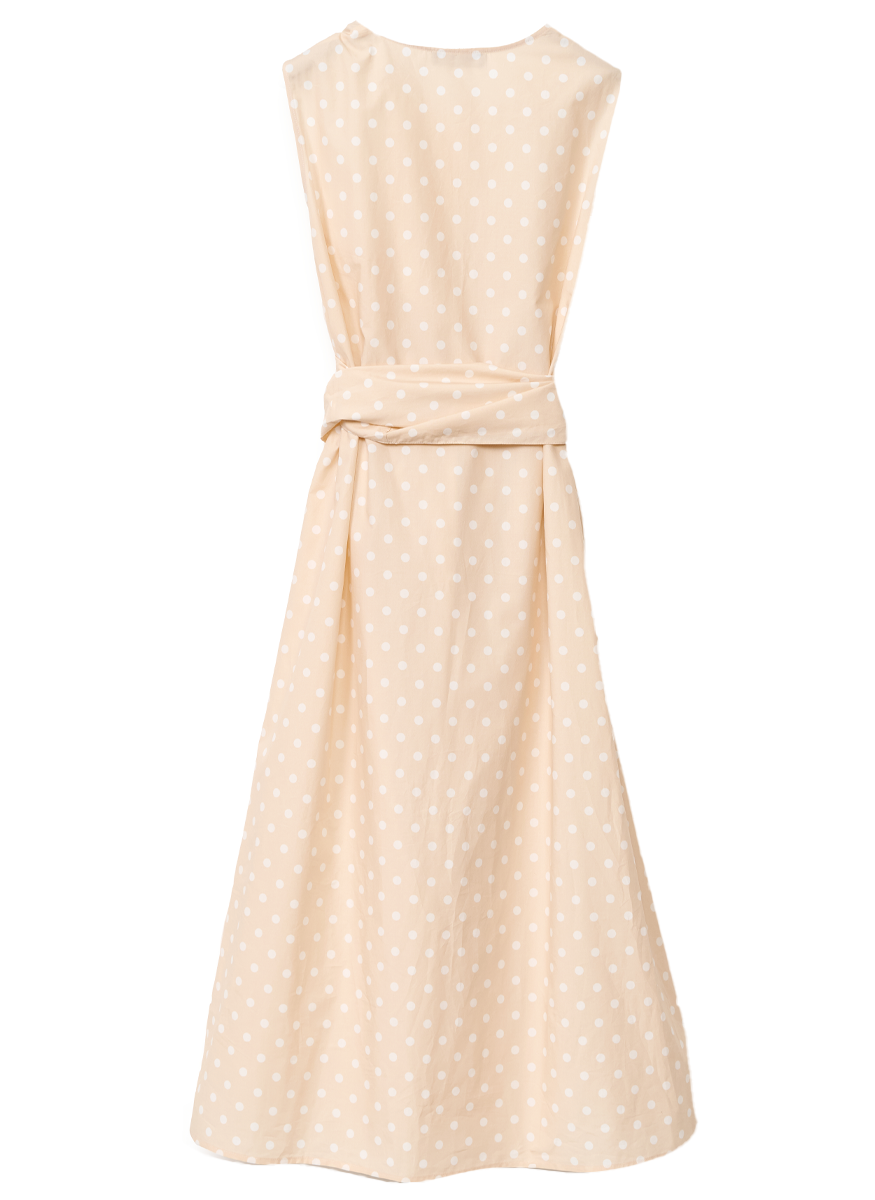 Polka Dot Poplin Sleeveless Dress