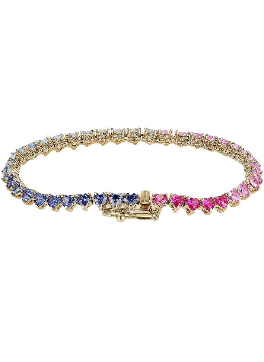 Petite Magenta Eternity Heart Bracelet