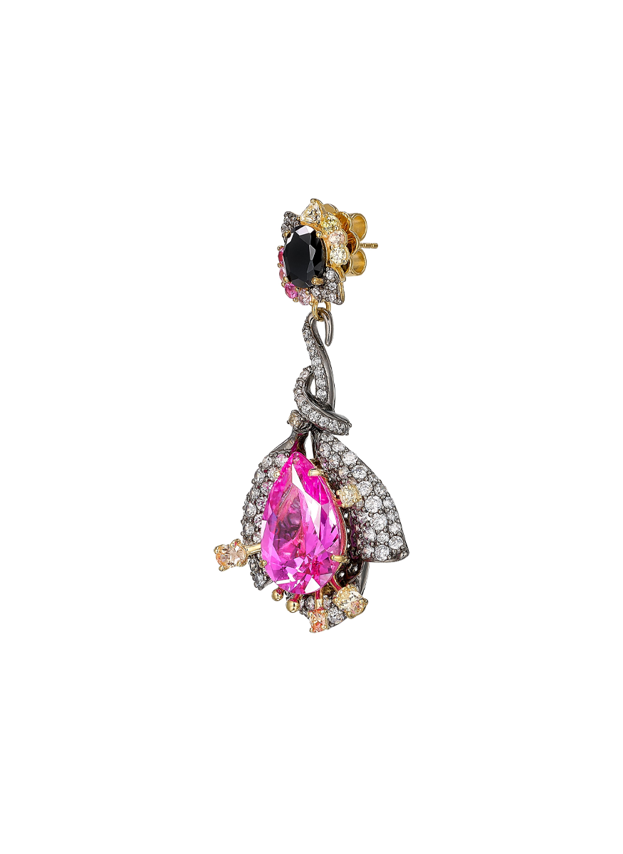 Black Diamond Fuchsia Earrings