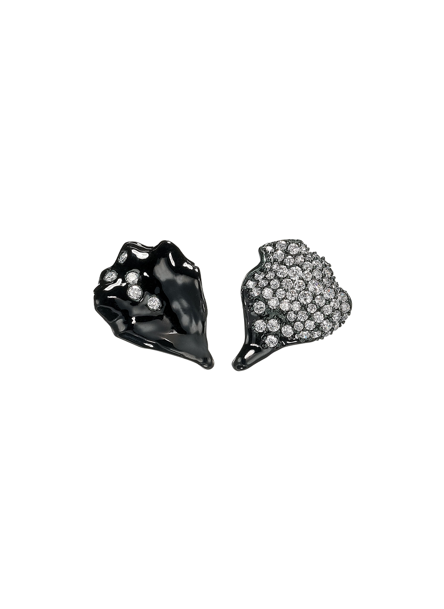 Black Petal Studs